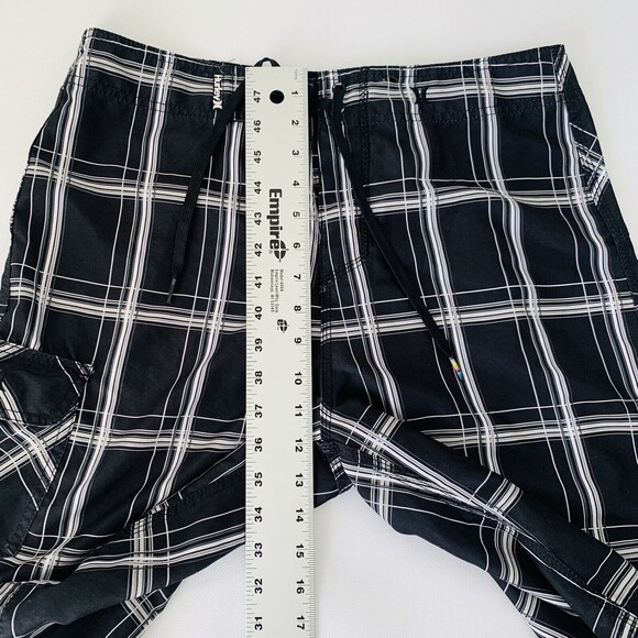 Hurley Board Shorts Men 32 Black Plaid Swim Bottoms Beach Pool Surf 11" - Picture 9 of 11